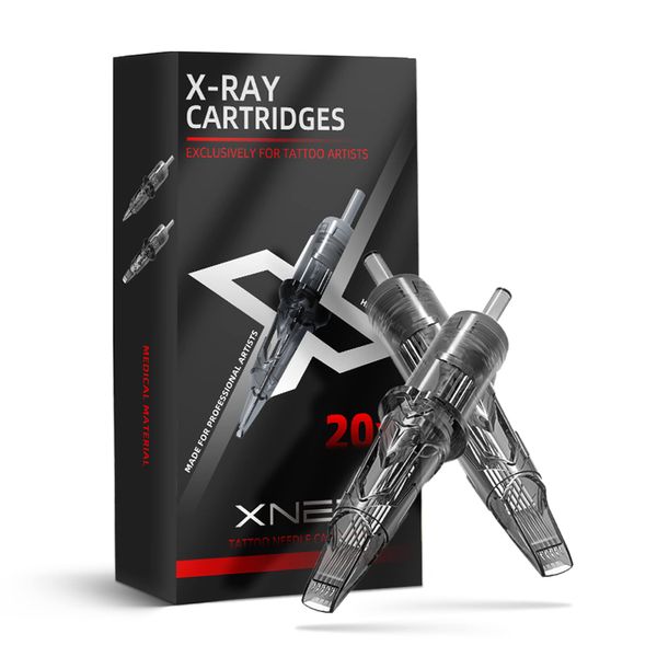 Xnet X-RAY #08 Bugpin 15RM Tattoo Cartridges 20pcs Disposable 0.25mm 15 Curved Magnum Needles for Professional Tattoo Artists Permanent Makeup Tattoo Supplies