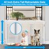 42 Inch Retractable Mesh Gate with Reinforced Strips - Extra Tall and Extra Wide
