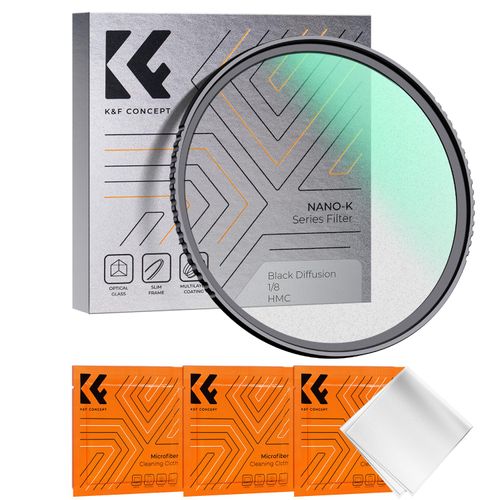 K&F Concept 67mm Black Diffusion 1/8 Filter, Mist Dreamy Cinematic Effect Filter for Video/Vlog/Portrait Photography K-Series