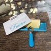 Ceramic Butter Dish Set with Lid, Blue Serving Tray and Spreader Knife