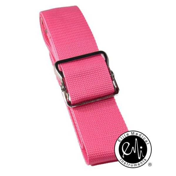 EMI 60" Polyester Gait Transfer Belt Pink - Select Buckle Type (Pink Metal Buckle)