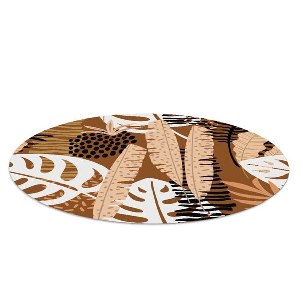 Round Office Computer Chair Mat Floor Protector Monstera Jungle Africa fi 100