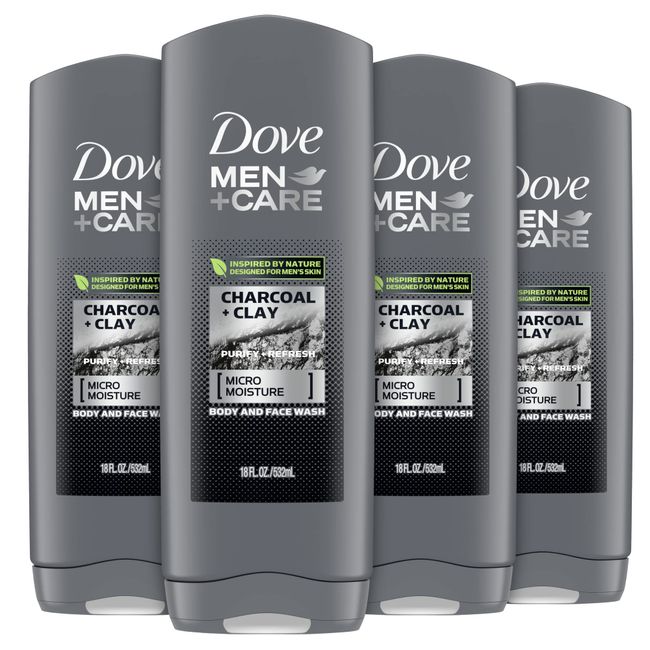 DOVE MEN + CARE Elements Body Wash Charcoal + Clay, Effectively