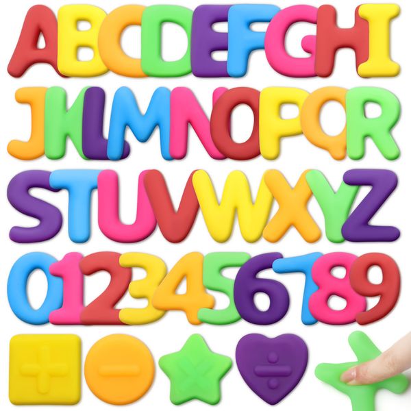 Alphabet Learning Toys for Toddlers, 40 Pcs Sensory Bin Filler for Kids, ABC Alphabet and Number Toys for Kids, Squisky Toys for Kids Ages 3-5, Stocking Stuffers Toys