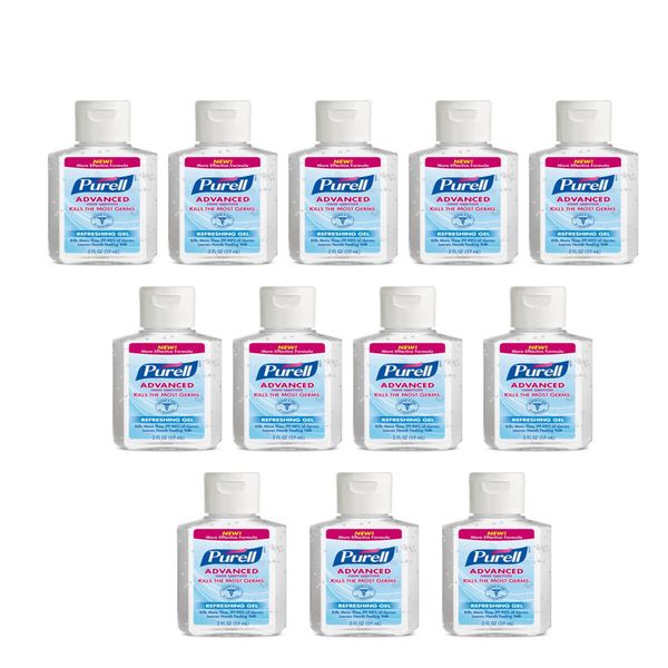 Purell Advanced Hand Sanitizer Refreshing Gel Squeeze Bottle, 2 Oz, 12 Packs