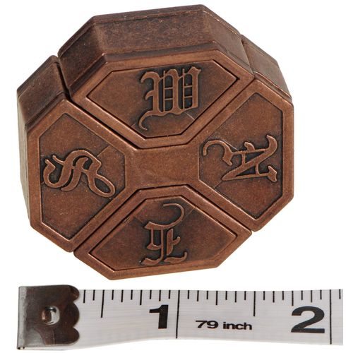 Hanayama News Cast Metal Brain Teaser Puzzle with Red Velveteen Pouch Bundled Items