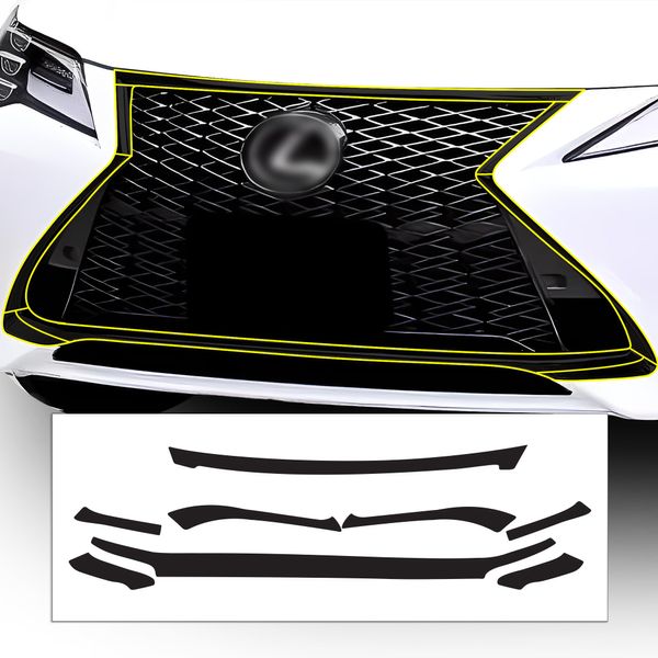BOGAR TECH DESIGNS Front Chrome Delete Overlays Compatible with Lexus RC 2019-2025, Gloss Black