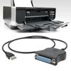 OTOTEC 2Pcs USB to 25PIN DB25 Parallel Printer Cable Adapter 80cm for Printer Computer Black