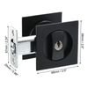 Square Pocket Door Lock Invisible Recessed Handle Latch Entry Privacy Black