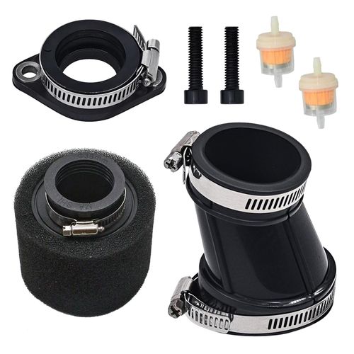 Cylinman Air Intake Inlet duct Tube Boot Carburetor Intake Boot Fit for Kawasaki Bayou 220 KLF220 1988-2002 Bayou 250 KLF250 2003-2011 With Air Filter