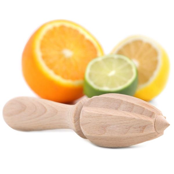 Creative Home Wooden Lemon Squeezers & Citrus Juicer | 15.5 x 4 cm | Manual Lime, Orange & Grapefruit Reamer | Lemon Fruit Hand Juicer Squeezer | Natural Beech Wood, Eco-Friendly & Ergonomic Design