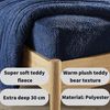 Olivia Rocco Teddy Fleece Extra Deep Fitted Sheet Cosy Warm Fluffy Fitted Bed Sheets, Navy Single