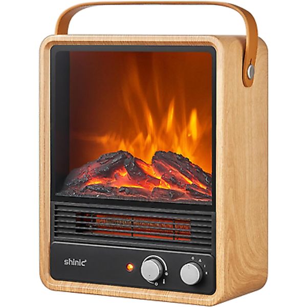 Portable Electric Fireplace Heaters with Crackling Sound & Realistic Flame,1500W