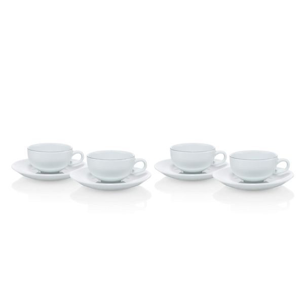 BODUM K11959-83 BLÅ Bra, Espresso Cup & Saucer, Set of 4, White