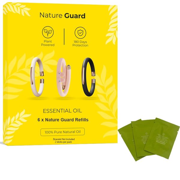 Nature Guard 6 Essential Oil Refills (2 Sticks per Pack) | No DEET Mosquito Repellent | Nature Guard (Refills)