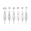 50pcs Permanent Makeup Cartridge Needles Disposable Permanent Makeup Tattoo Needles for Cordless Tattoo Machine for Ombre Powder Brows Microblading (1P/1R/1RL)