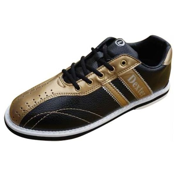 Dexter Bowling Shoes Ds38 Black Gold 24cm Right Throw [Bowling Shoes]