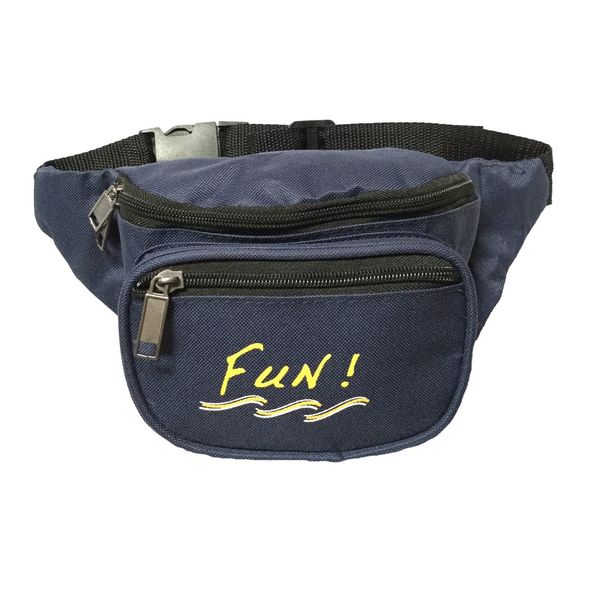 Yens Fanny Pack for Men Women - Waist Bag Pack - Lightweight Belt Bag for Travel Sports Hiking (FN-Fun 3-Zip, Navy Blue)