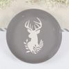 6 Piece Grey Reindeer Stoneware Dinner Set - Dishwasher Microwave Safe