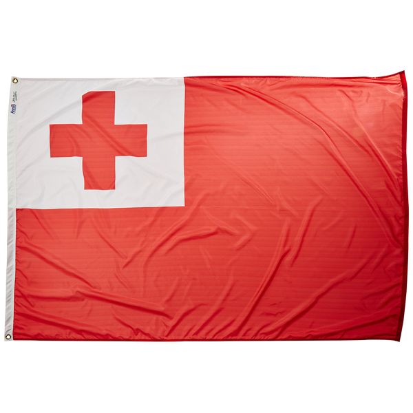 Annin Flagmakers Model 221596 Tonga Flag Nylon SolarGuard NYL-Glo, 4x6 ft, 100% Made in USA to Official United Nations Design Specifications