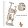 55" Cat Tree Multi-Levels Condos Scratching Post Tower Play House, Beige
