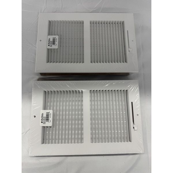 2 x AirMate 10 x 6 Heating Air Duct 2 way wall register Multi-shutter w/ damper