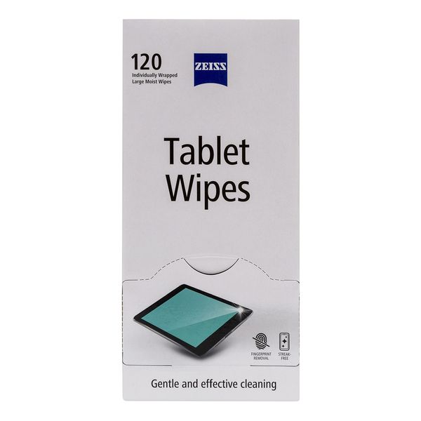 ZEISS Tablet Wipes, Electronic Screen Cleaner for Digital Device Displays, Safe for Cleaning iPads, Laptops, Smartphones, Kindles & more, Individually Packed Single Use Disposable Cloths - Pack of 120