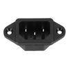 sourcing map C14 Panel Mount Plug Adapter AC 250V 10A 3 Pins IEC Inlet Module Plug Power Connector Socket with Cover 8Pcs