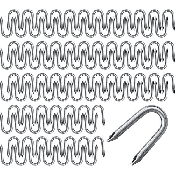 100 Pcs U Nails Netting Staple, 20mm/ 0.8 Inch Galvanised Staples for Fixing of Chicken Wire Mesh Chain Link Fence