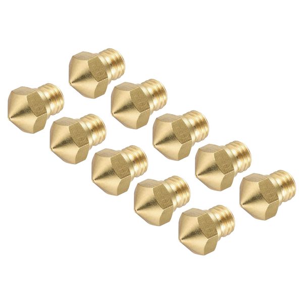 DMiotech 10pcs 0.4mm 3D Printer Nozzle Brass Nozzle for Extruder 1.75mm Filament