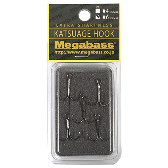 Megabass Katsuage Outbarb Treble Hook 5 Pack - 6