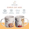SPOTTED DOG GIFT COMPANY Cat Mug, Ceramic Porcelain China Tea Coffee Mug Cup, Cute Cats Themed Gifts for Cat Lovers and Animal Lovers Women Men Kids, 350ml / 12oz