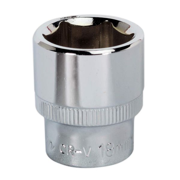 Sealey Sp3818 Walldrive Socket 18Mm 3/8Sq Drive Fully Polished