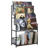 5-Tier Vinyl Record Storage Stand Holder with Display Shelf Black