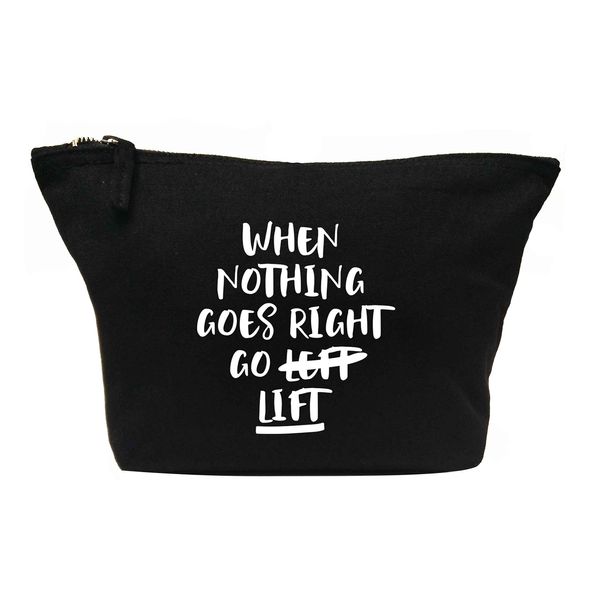 Flox Creative Makeup Bag Nothing Goes Right Go Lift Black