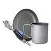 Lifeventure Titanium Camping Mug, Plate & Cutlery Set