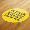 Finger prints Yellow Social Distancing - 4 Pack Circle Floor Stickers