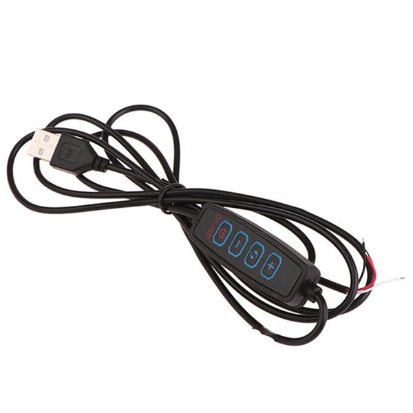Cleiscry USB LED Dimmer DC 5V Dimmable Switch 1.5 m Cable Light Modulator Lamp Line Dimmer Controller Table Lamp Power Wire (Black)