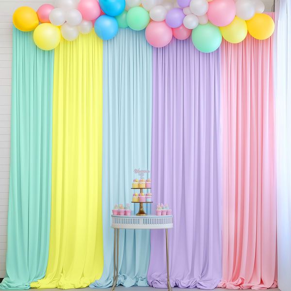 GEWONELIFE 10x7ft Unicorn Backdrop Curtain - Magical Pastel Background for Birthdays, Baby Shower, and Party - Premium Wrinkle-Free Fabric, Easy to Hang, Ideal for Photography and Event Decoration