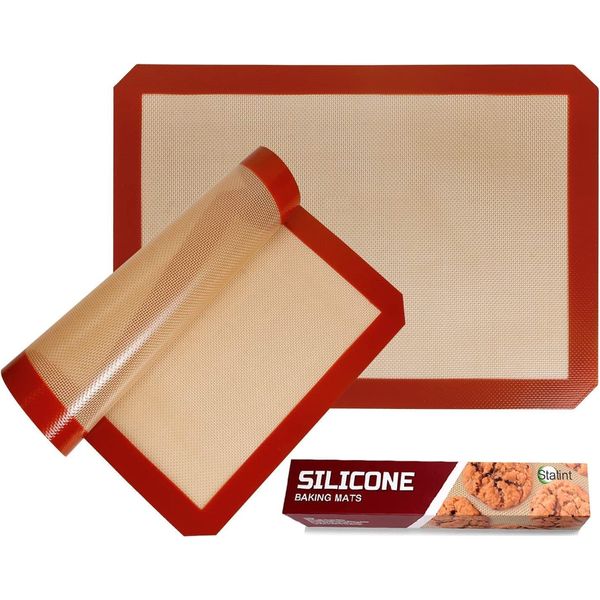 STATINT Non-Stick Silicone Baking Mat, Premium Food Safe - Pack of 2, for Cookie Oven Reusable Mat