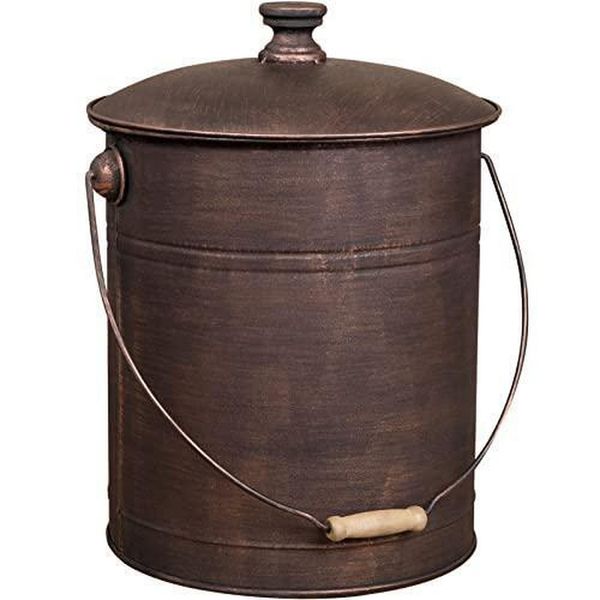 Amagabeli Ash Bucket with Lid Outdoor and Indoor Coal Bucket for Fireplace Small