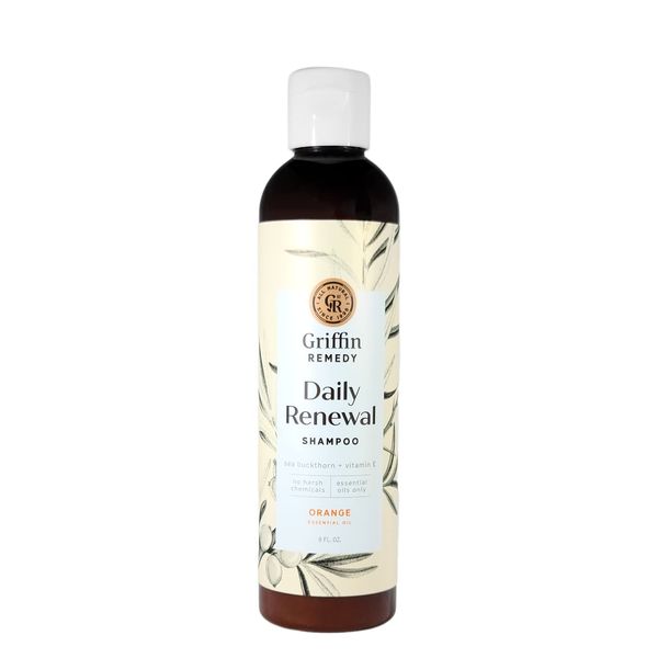 Griffin Remedy Moisturizing Daily Shampoo - All Natural with Essential Oils, Sulfate Free, Paraben Free - Color Safe Shampoo to Moisturize, Soften and Strengthen All Hair Types, 8 fl oz