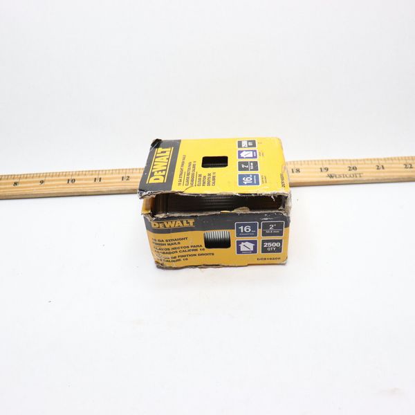 (2500-Pk) DeWalt Heavy Duty Straight Finish Nails Galvanized 16 Gauge 2"