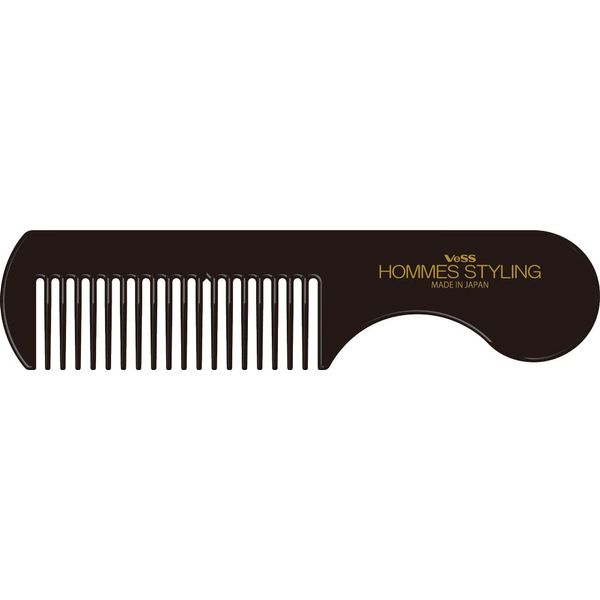 VESS Mesh Comb, Made in Japan, Men's, Coarse, Pomade, Barber Style (Black Fade)