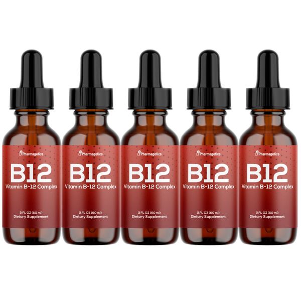 Vitamin B12 Complex, Dietary Supplement  2 Fl Oz 5 Bottles