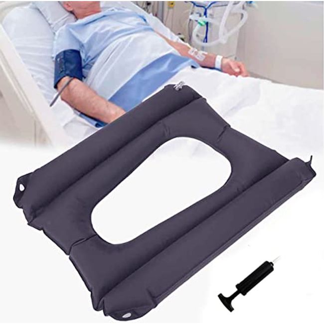 MESINURS Bedridden Air Inflatable Seat Cushion with Full Back for  Wheelchair, Anti-Bedsore Seat Pad for Elderly Disabled Handicap (A)