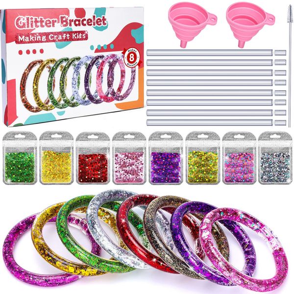 Kids Bracelet Making Kits Gifts: Toys Age 5 6 7 8 9 10 Arts and Crafts Sets for Birthday Party Bag Fillers Supplies Toy 4-11 Year Old Girl Boy Friendship Craft Kit Presents