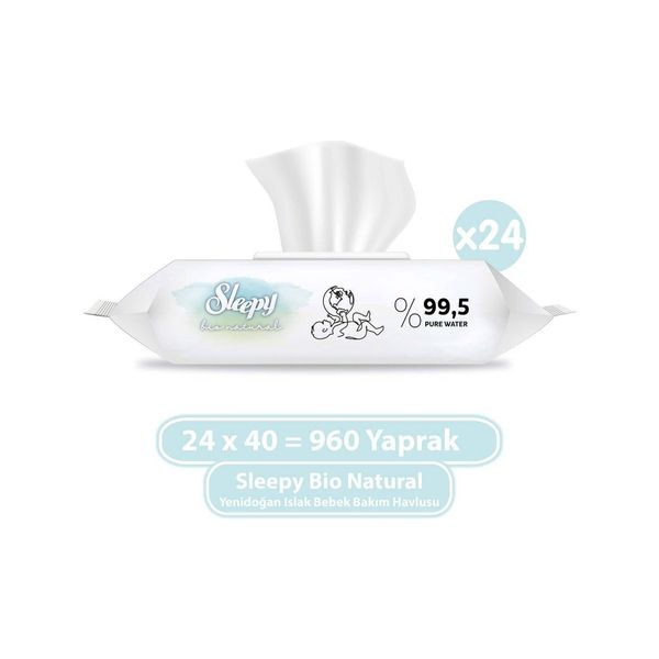 Bio Natural Yenidoğan Islak Bebek Bakım Havlusu 24X40 (960 Yaprak)
