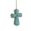 Clementine Designs Joyful Cross Ceiling Fan Light Dimensional Pull Resin Blue