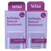 2pk Wild Cosmetics Refillable Natural Deodorant Coconut & Vanilla 1.4Oz Each(K5)